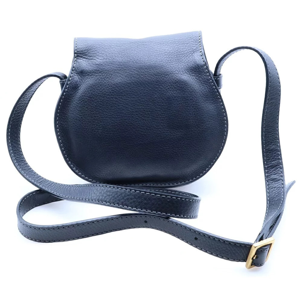 Chloe Marcie Saddle Bag Leather Shoulder Black
